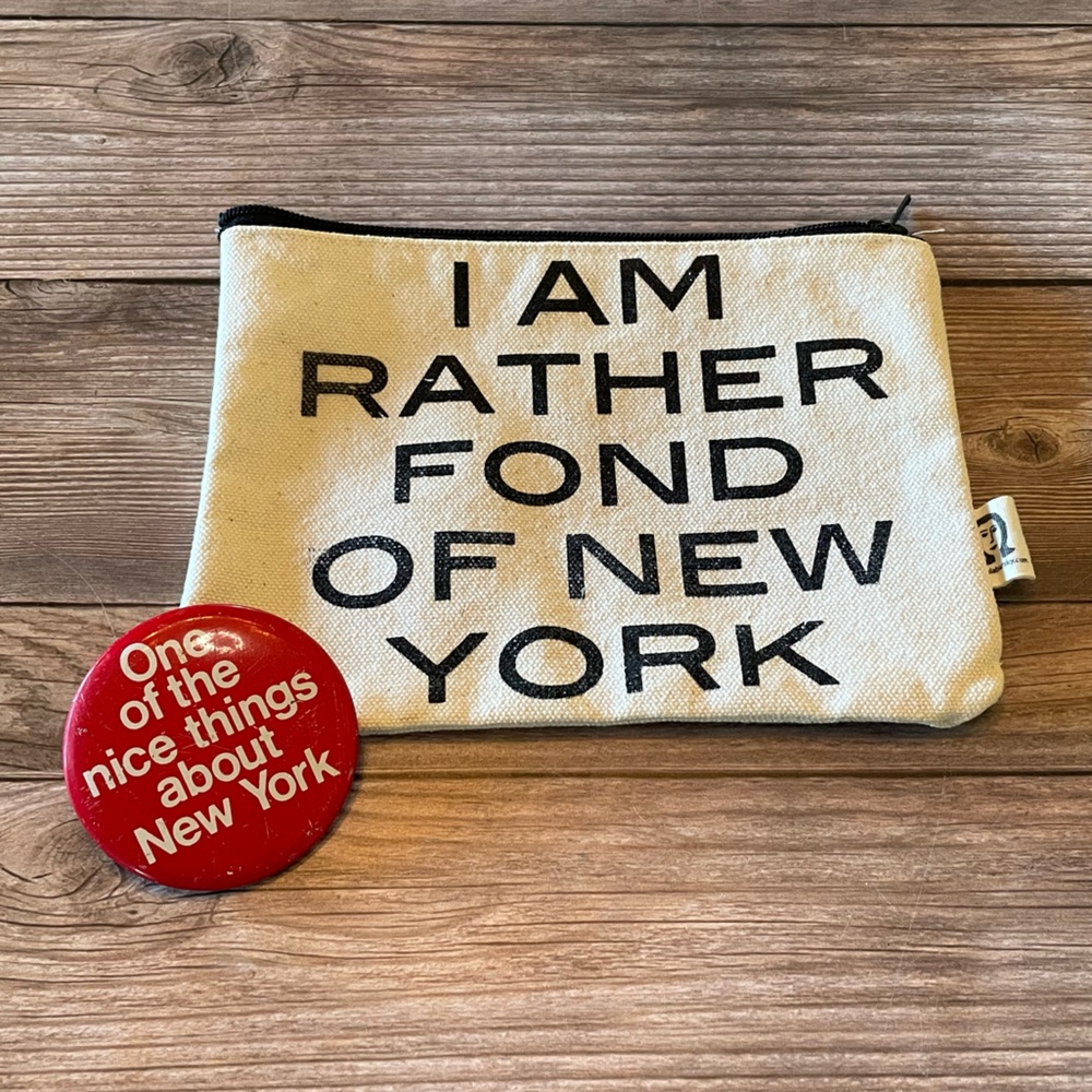 New York 🍎 Cotton Bag & Vintage Button